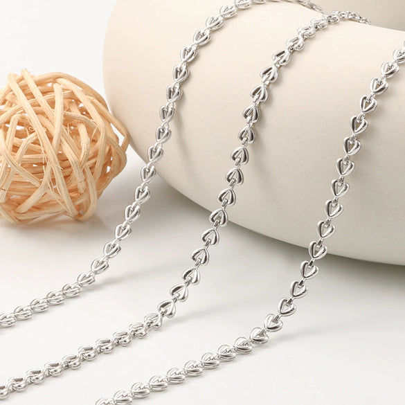 Stainless Steel Love Chain Peach Heart Double Layer Three Dimensional Non Fading Necklace Bracelet