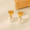 Stainless Steel Love Earrings For Women Geometric Style Electroplated