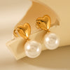 Stainless Steel Love Earrings For Women Geometric Style Electroplated
