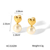 Stainless Steel Love Earrings For Women Geometric Style Electroplated
