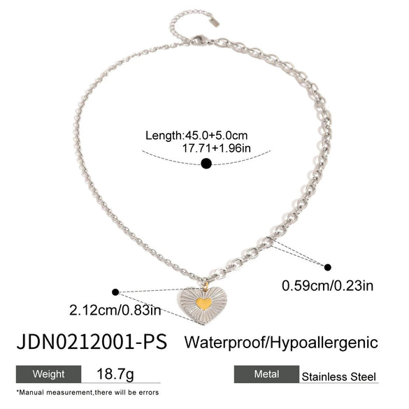 Stainless Steel Love Earrings Pendant Necklace Jewelry With Color Matching And Electroplating