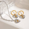 Stainless Steel Love Earrings Pendant Necklace Jewelry With Color Matching And Electroplating