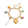 Stainless Steel Love Fruit Style Bracelet With Electroplating Jewelry For Women