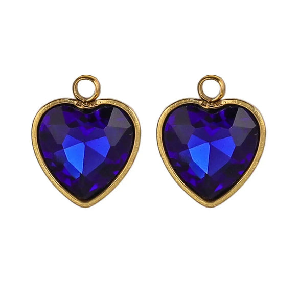 Stainless Steel Love Glass Niche Style 18K Electroplated Pendant Jewelry Accessories