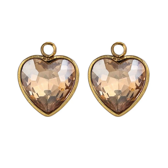 Stainless Steel Love Glass Niche Style 18K Electroplated Pendant Jewelry Accessories