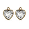 Stainless Steel Love Heart Crystal Pendant Accessories For Necklace And Earrings With Electroplating