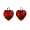 Stainless Steel Love Heart Crystal Pendant Accessories For Necklace And Earrings With Electroplating