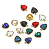 Stainless Steel Love Heart Crystal Pendant Accessories For Necklace And Earrings With Electroplating