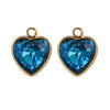 Stainless Steel Love Heart Crystal Pendant Accessories For Necklace And Earrings With Electroplating