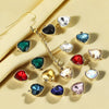 Stainless Steel Love Heart Crystal Pendant Accessories For Necklace And Earrings With Electroplating