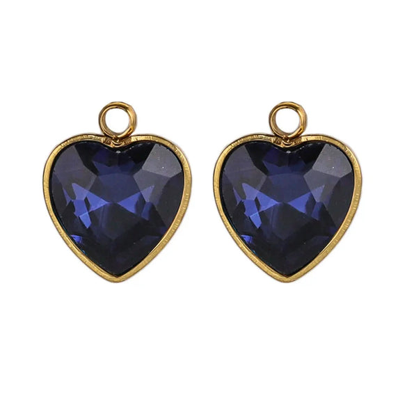 Stainless Steel Love Heart Crystal Pendant Accessories For Necklace And Earrings With Electroplating