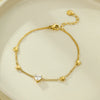 Stainless Steel Love Heart Inlaid Zircon Electroplated Bracelet For Women Fashion Jewelry