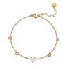 Stainless Steel Love Heart Inlaid Zircon Electroplated Bracelet For Women Fashion Jewelry