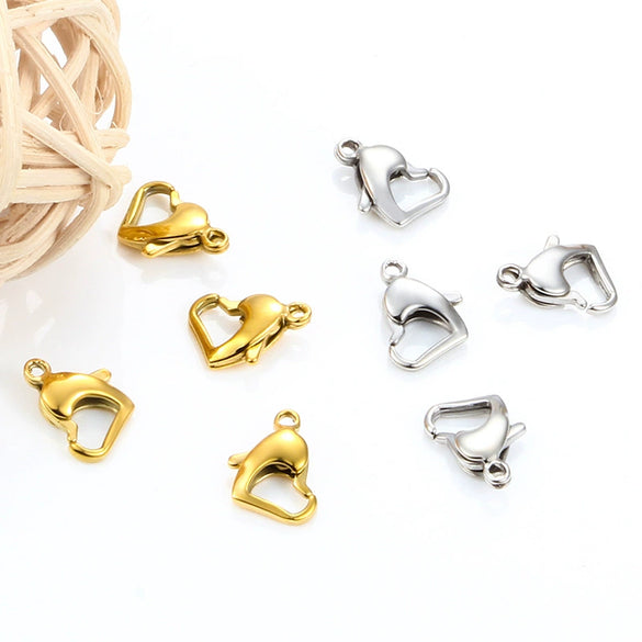 Stainless Steel Love Heartshaped Lobster Buckle Jewelry Accessories For Bracelet Necklace With Electroplating