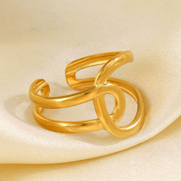 Stainless Steel Love Hip Hop Personality Ring For Women With Cross And Heart Shaped Design And Electroplating Treatment