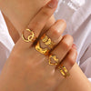 Stainless Steel Love Hip Hop Personality Ring For Women With Cross And Heart Shaped Design And Electroplating Treatment
