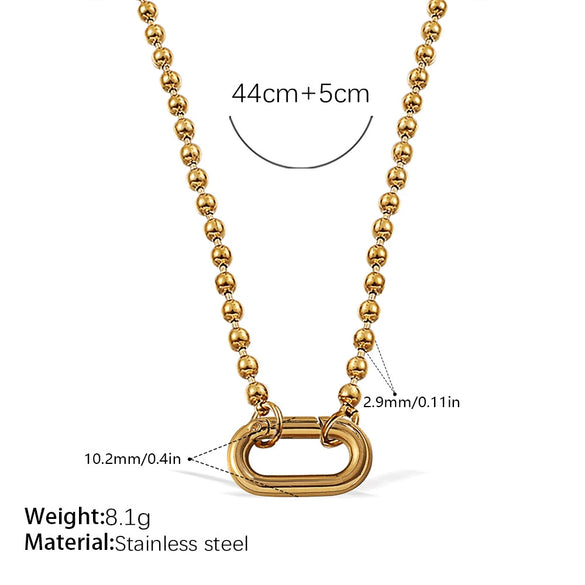316L Stainless Steel Love Hollow Croissant Bracelet With Natural Stone Pearl Electroplating