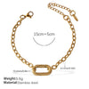 316L Stainless Steel Love Hollow Croissant Bracelet With Natural Stone Pearl Electroplating