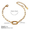 316L Stainless Steel Love Hollow Croissant Bracelet With Natural Stone Pearl Electroplating