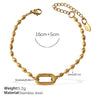 316L Stainless Steel Love Hollow Croissant Bracelet With Natural Stone Pearl Electroplating