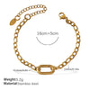 316L Stainless Steel Love Hollow Croissant Bracelet With Natural Stone Pearl Electroplating