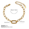 316L Stainless Steel Love Hollow Croissant Bracelet With Natural Stone Pearl Electroplating
