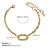 316L Stainless Steel Love Hollow Croissant Bracelet With Natural Stone Pearl Electroplating
