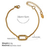 316L Stainless Steel Love Hollow Croissant Bracelet With Natural Stone Pearl Electroplating