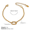 316L Stainless Steel Love Hollow Croissant Bracelet With Natural Stone Pearl Electroplating