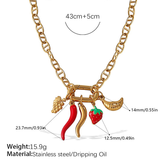 316L Stainless Steel Love Hollow Croissant Bracelet With Natural Stone Pearl Electroplating