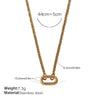 316L Stainless Steel Love Hollow Croissant Bracelet With Natural Stone Pearl Electroplating