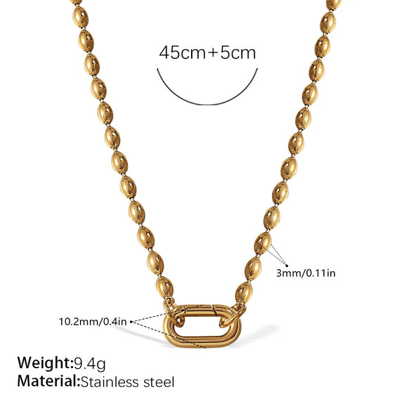 316L Stainless Steel Love Hollow Croissant Bracelet With Natural Stone Pearl Electroplating
