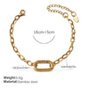 316L Stainless Steel Love Hollow Croissant Bracelet With Natural Stone Pearl Electroplating