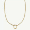Stainless Steel Love Horseshoe Inlaid Zirconium Necklace Bracelet Pendant Furnace Vacuum Plated 18K Gold Color