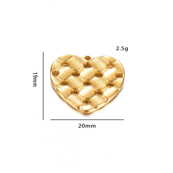 Stainless Steel Love Irregular Heart Electroplated Handmade Jewelry Accessories Pendant