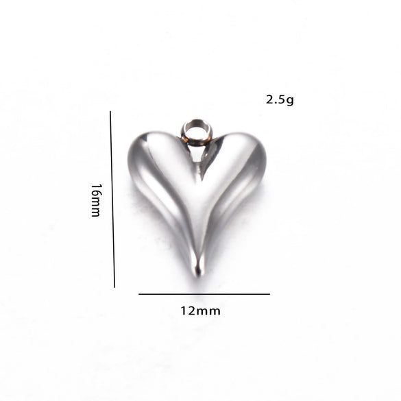 Stainless Steel Love Irregular Heart Electroplated Handmade Jewelry Accessories Pendant