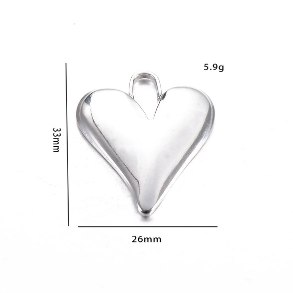 Stainless Steel Love Irregular Heart Electroplated Handmade Jewelry Accessories Pendant