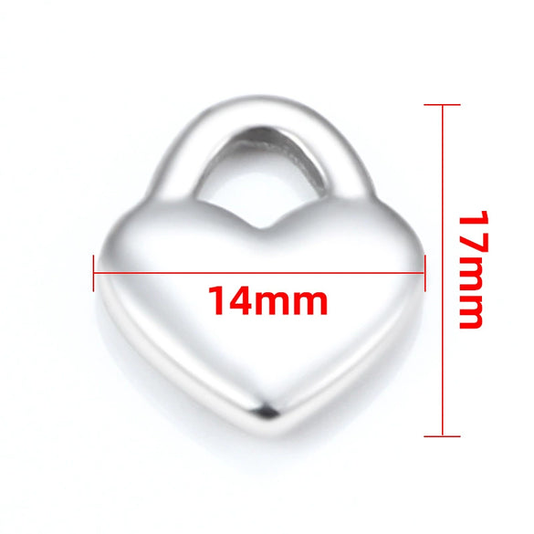 Stainless Steel Love Lock And Heart Shape Jewelry Diy Polished Vacuum Electroplated Pendant For Necklace Bracelet Waist Chain