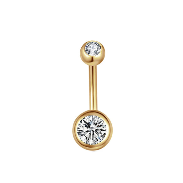 Stainless Steel Love Navel Ring Body Piercing Jewelry With Flower Pattern