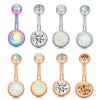 Stainless Steel Love Navel Ring Body Piercing Jewelry With Flower Pattern