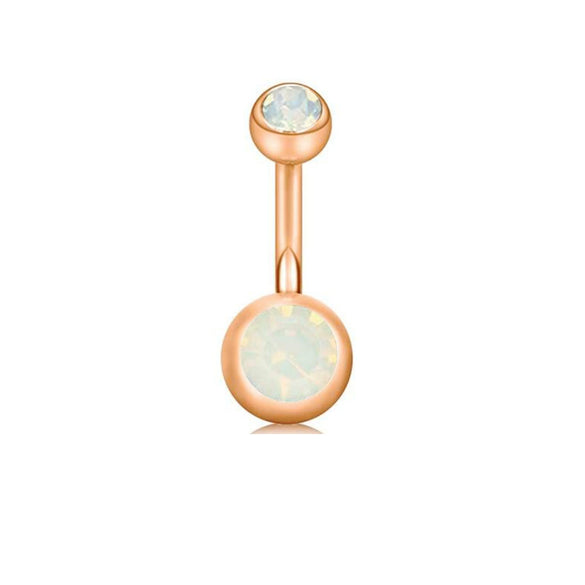 Stainless Steel Love Navel Ring Body Piercing Jewelry With Flower Pattern