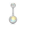 Stainless Steel Love Navel Ring Body Piercing Jewelry With Flower Pattern