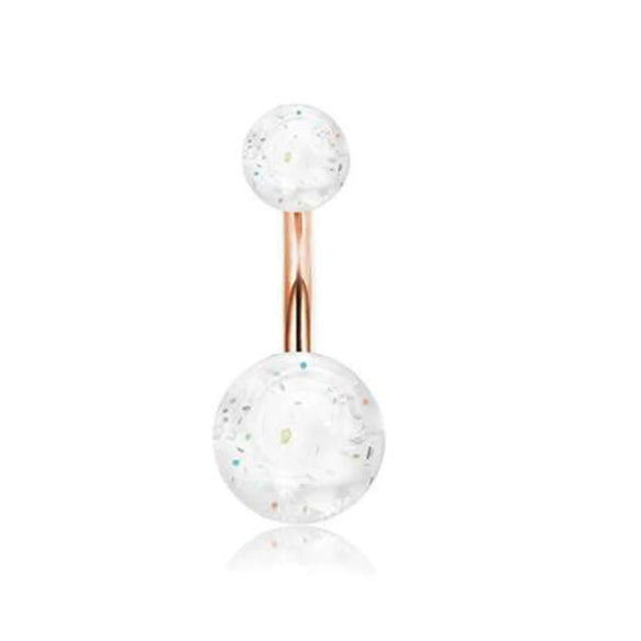 Stainless Steel Love Navel Ring Body Piercing Jewelry With Flower Pattern