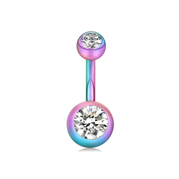 Stainless Steel Love Navel Ring Body Piercing Jewelry With Flower Pattern