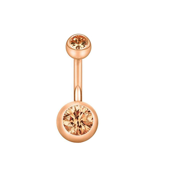 Stainless Steel Love Navel Ring Body Piercing Jewelry With Flower Pattern
