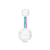 Stainless Steel Love Navel Ring Body Piercing Jewelry With Flower Pattern