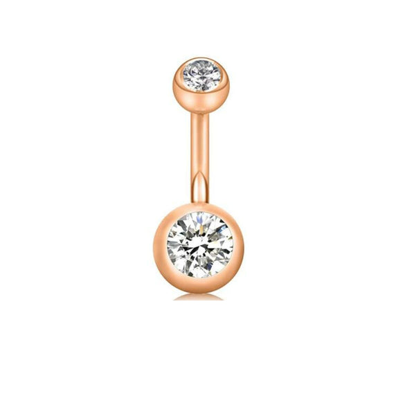 Stainless Steel Love Navel Ring Body Piercing Jewelry With Flower Pattern