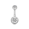 Stainless Steel Love Navel Ring Body Piercing Jewelry With Flower Pattern