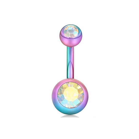 Stainless Steel Love Navel Ring Body Piercing Jewelry With Flower Pattern