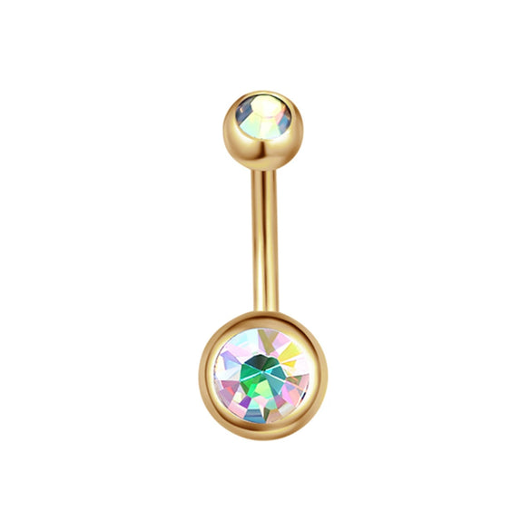 Stainless Steel Love Navel Ring Body Piercing Jewelry With Flower Pattern